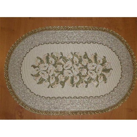 Tapestry Trading Tapestry Trading VE1422 14 x 20 in. Begium Doily Venus Lily; Green VE1422